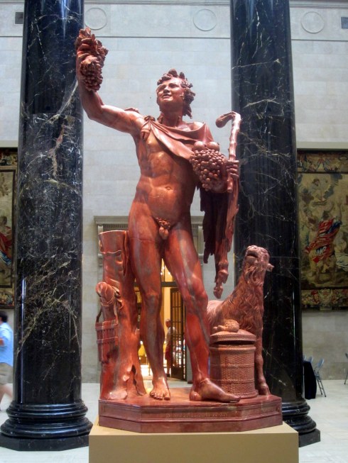 Fauno rosso (red satyr), Roman, 117-138 C.E. Red marble. On loan from Musei Capitolini, Rome 